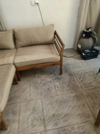 Conjunto de jardín rinconera madera