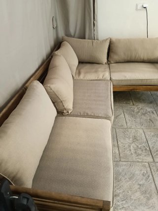 Conjunto de jardín rinconera madera