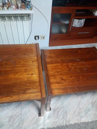 Juego 2 mesas de centro madera