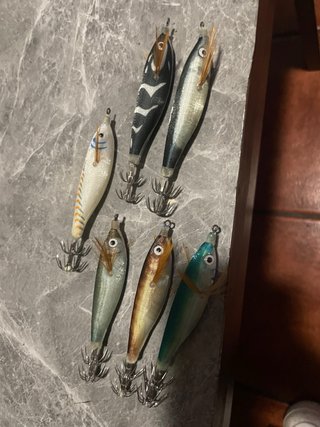6 señuelos para pesca de calamar