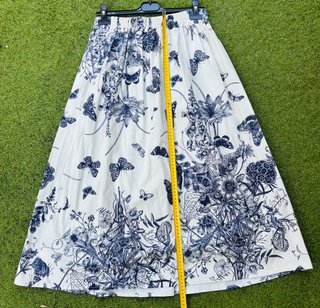 Gonna midi Toile de Jouy fiori farfalle