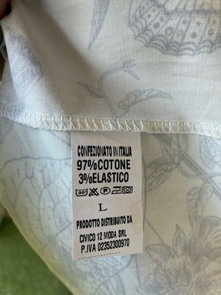 Gonna midi Toile de Jouy fiori farfalle