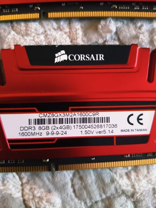 Memoria RAM Corsair DDR3 8GB (2x4GB)