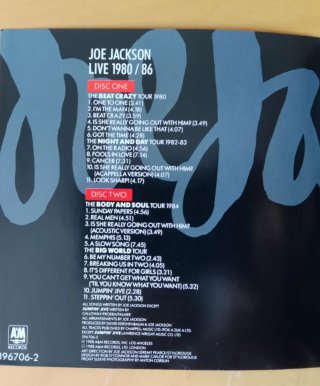 2CD Joe Jackson Live 1980/86