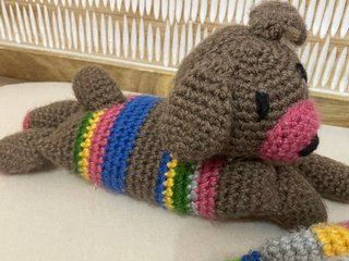 Lote 2 peluches crochet arcoíris