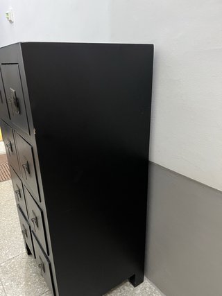 Mueble auxiliar negro 8 cajones