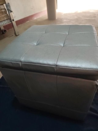 Cubo de almacenaje plateado
