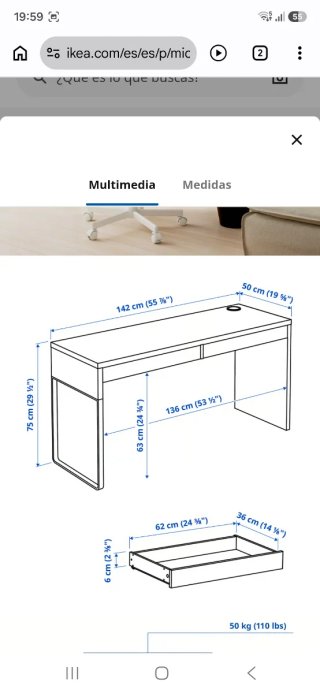Scrivania bianca Micke di Ikea