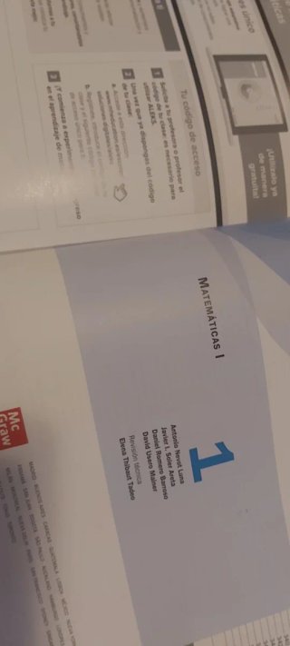 Libro de  Matemáticas para 1.º Bachillerato
