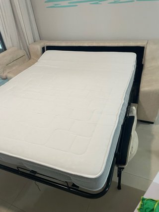 Sofá Cama Beige Tela