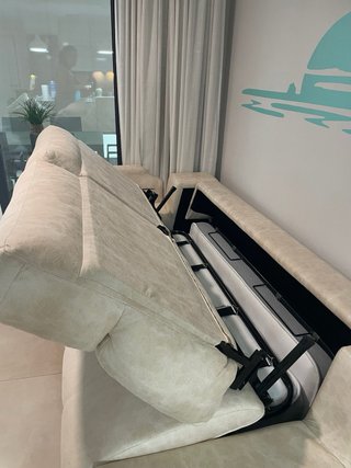 Sofá Cama Beige Tela