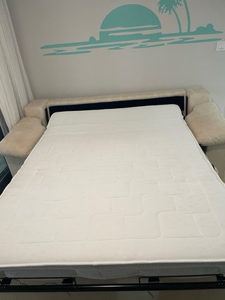 Sofá Cama Beige Tela