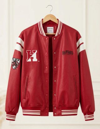 Cazadora Varsity Harvard Bershka Roja