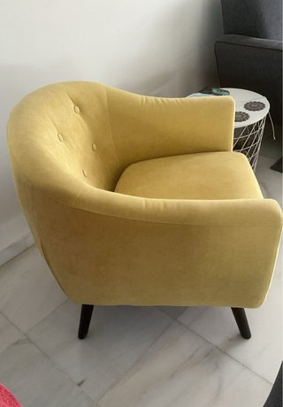 Sillón Amarillo Terciopelo