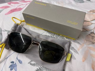 Gafas Hawkers Aviator doradas, cristal verde