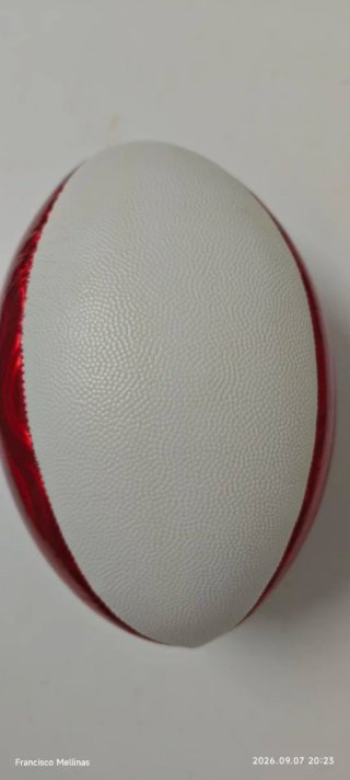 Balón de Rugby Rojo y Blanco