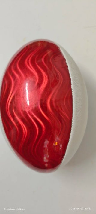 Balón de Rugby Rojo y Blanco