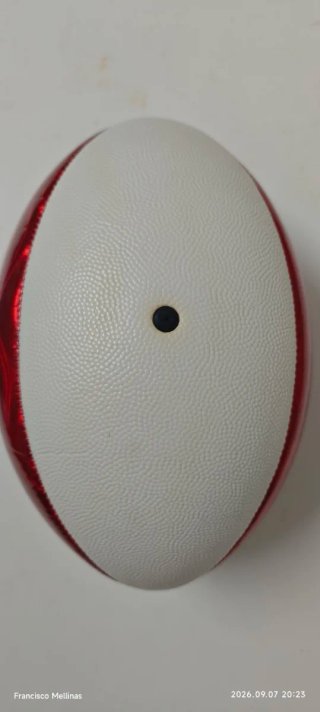 Balón de Rugby Rojo y Blanco