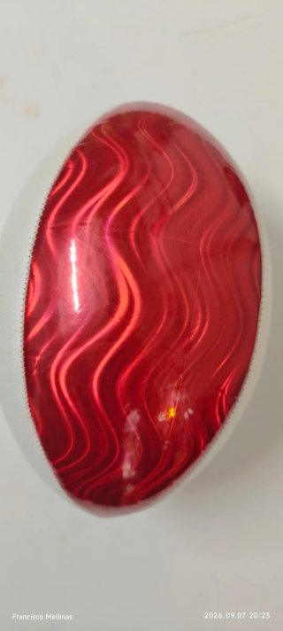 Balón de Rugby Rojo y Blanco