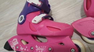 Patines en línea rosas y morados T28-30