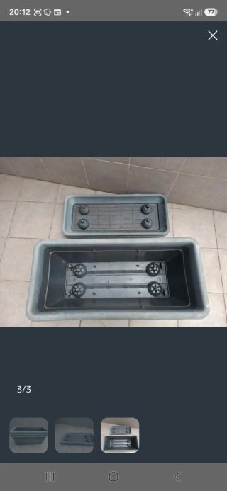 Fioriere grigie in plastica (confezione da 3)