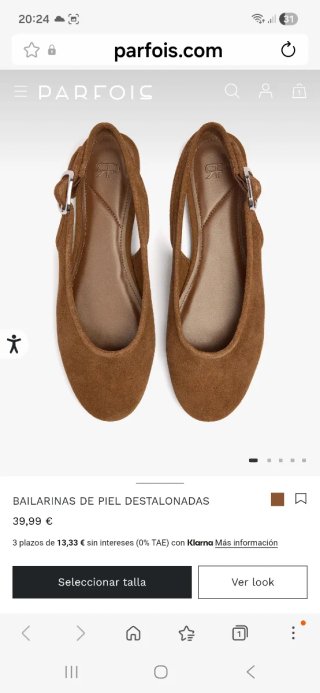 Parfois Bailarinas Piel  37 Destalonadas Marrón