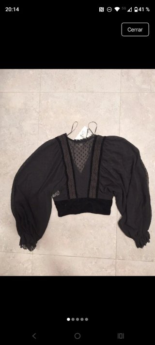 Blusa fiesta negra sin estrenar talla S