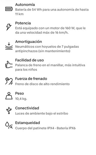 Patinete Eléctrico Segway Ninebot Niños