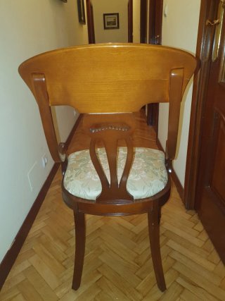 Silla de Comedor Madera y Tela