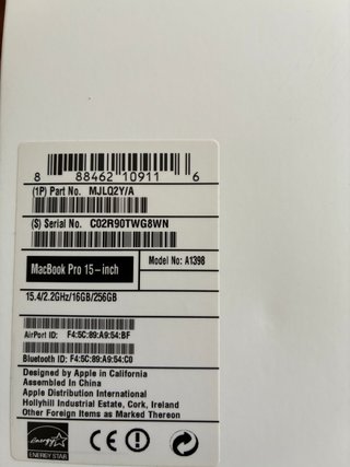 MacBook Pro Retina 15 2015 - 16 GB RAM