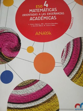 Matemáticas Académicas 4 ESO Anaya
