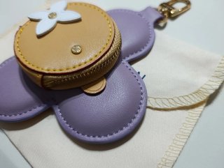 Llavero Louis vuitton piel Camel lavanda