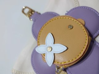 Llavero Louis vuitton piel Camel lavanda