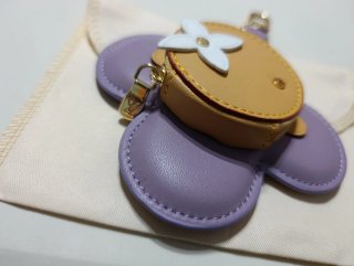 Llavero Louis vuitton piel Camel lavanda