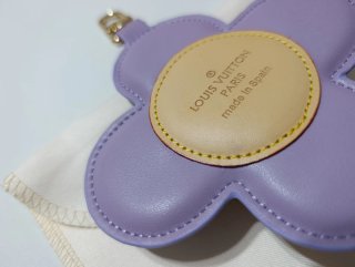 Llavero Louis vuitton piel Camel lavanda