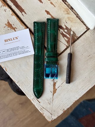 Correa Reloj BINLUN Verde Cocodrilo 18/16mm