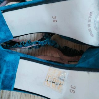 Sandalias de tacón Ezzio Ante Azul Turquesa