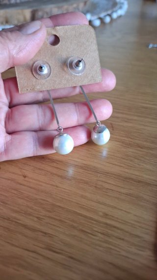 Conjunto de bisutería perla plata