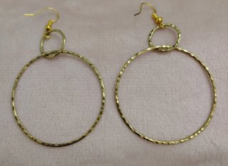 Pendientes Aro Dorado Martillado