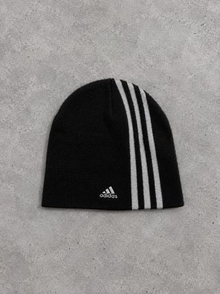 Gorro Adidas Negro con Rayas Blancas
