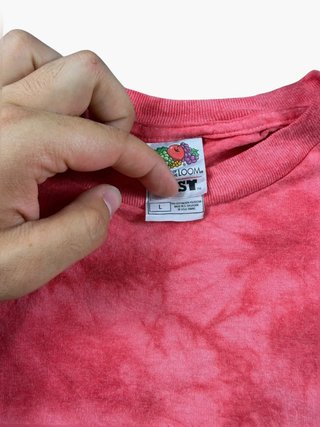 Vintage Tye Die T-Shirt Red Fruit Of The Loom Y2K