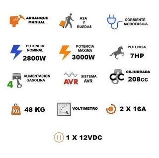 GENERADOR ELÉCTRICO GASOLINA 2900W