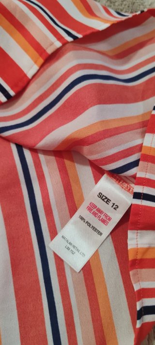 Blusa Rayas Naranja y Rojo