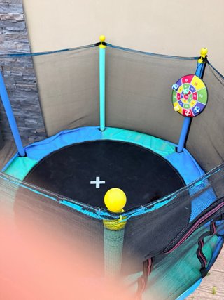 Cama elástica infantil con red de seguridad