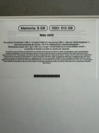 Mac mini M1 8GB / 512GB SSD Nuevo