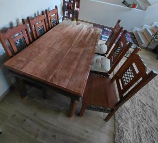 Mesa comedor palisandro + 6 sillas