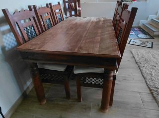 Mesa comedor palisandro + 6 sillas
