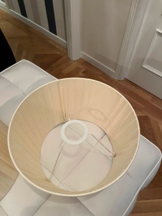 2 Pantallas Lámpara Tela Plisada Beige