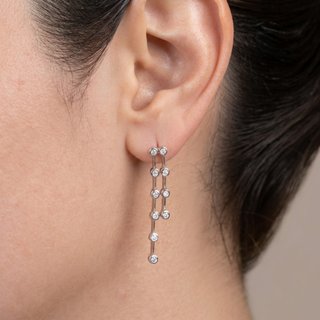 Pendientes en oro blanco 18k con diamantes