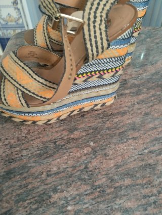 Sandalias cuña multicolor
